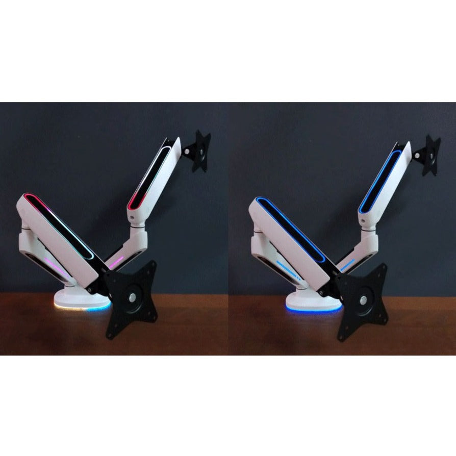 Premium Dual Monitor Arms Desk Mount With Gaming Rgb Lighting