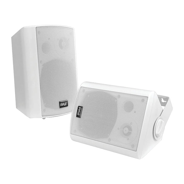 Pyle PDWR61BTWT PDWR61BTWT 60-Watt-Continuous-Power Indoor/Outdoor Wall-Mount Bluetooth Speaker Set, White, 2 Count