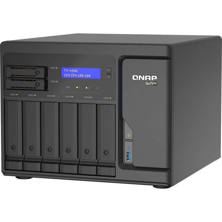 Qnap Ts-H886 Nas Tower Ethernet Lan Black D-1622