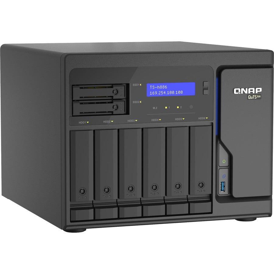 Qnap Ts-H886 Nas Tower Ethernet Lan Black D-1622