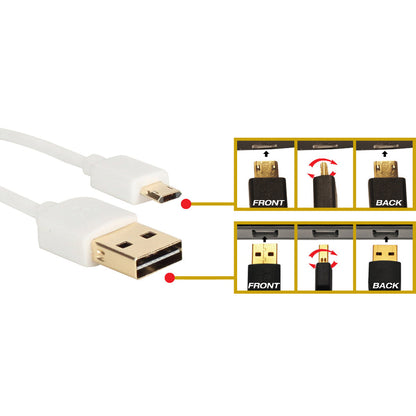 Qvs Premium Sync/Charging Usb/Micro-Usb Data Transfer Cable Qp2218R-3W