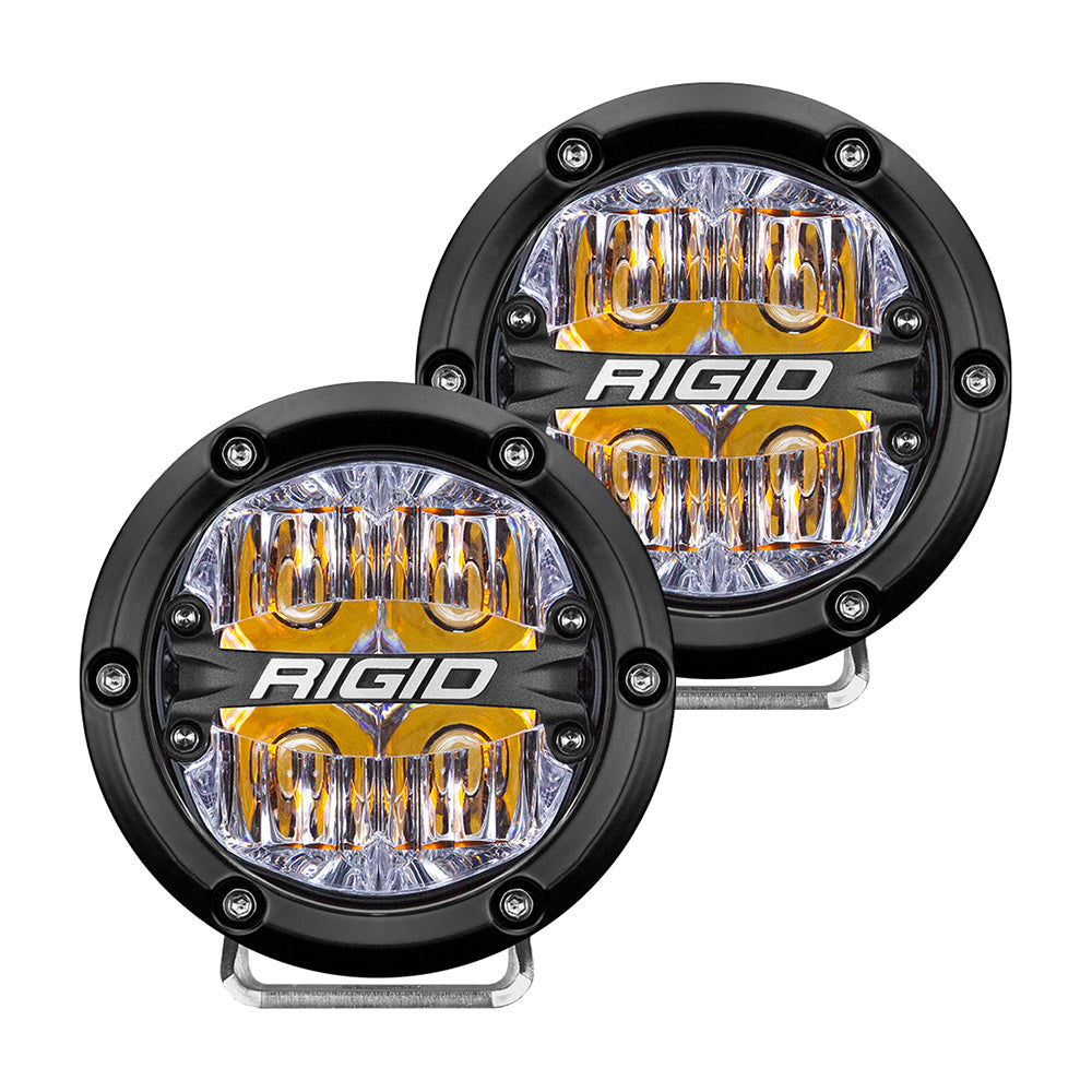 RIGID Industries 360-Series 4" LED Off-Road Fog Light Drive Beam w/Amber Backlight - Black Housing