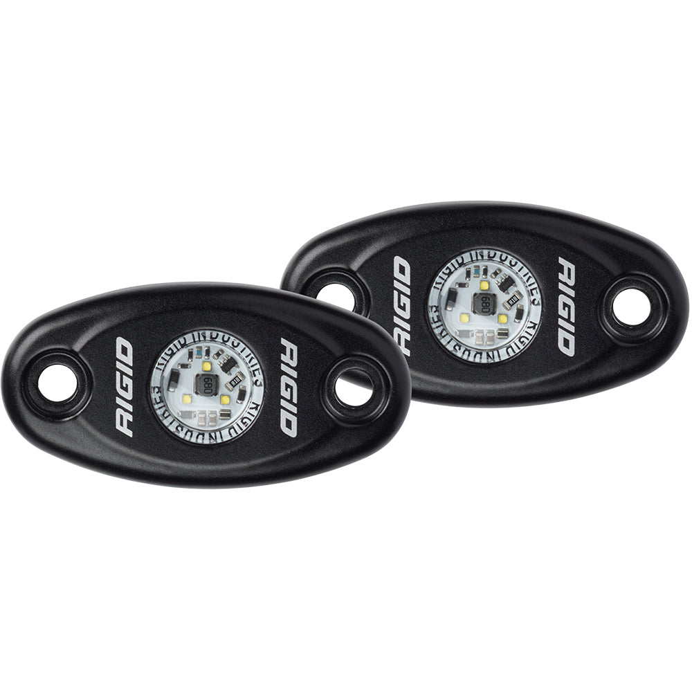 RIGID Industries A-Series Black High Power LED Light - Pair - Red