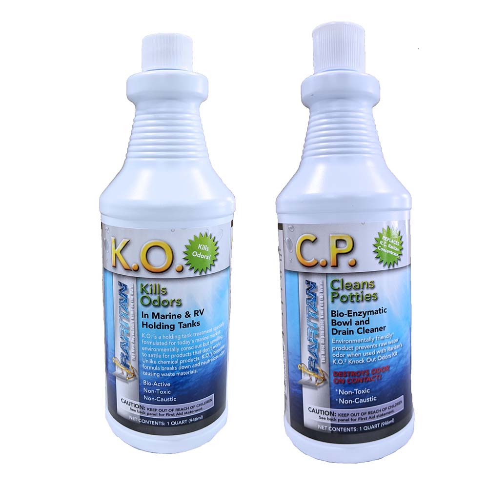 Raritan Potty Pack w/K.O. Kills Odors &amp; C.P. Cleans Potties - 1 of Each - 32oz Bottles