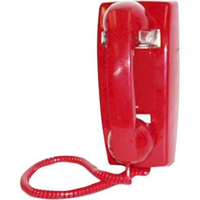 Red No Dial Wall Phone with Ringer VK-K-1500P-W