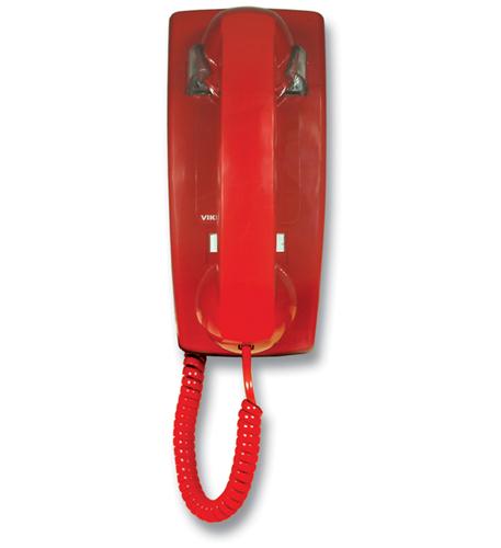 Red No Dial Wall Phone with Ringer VK-K-1500P-W
