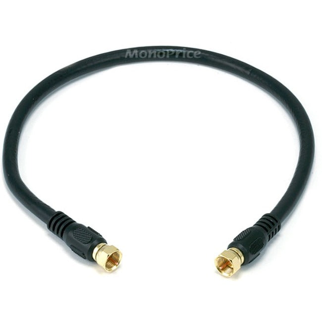 Rg6 Coax Cable W F Type 1.5Ft - Black