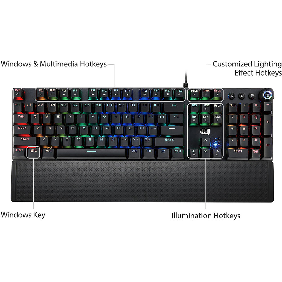 Rgb Programable Mech Gaming,Keyboard W/Detachable Mag Palmrest