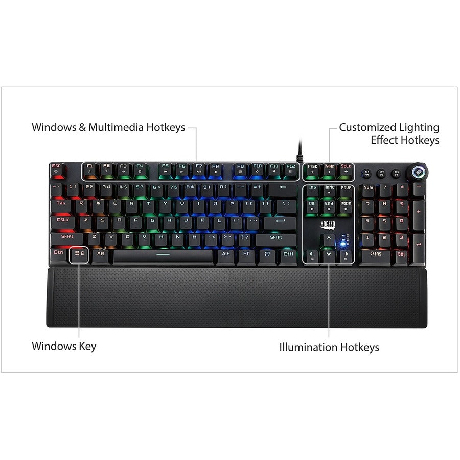 Rgb Programable Mech Gaming,Keyboard W/Detachable Mag Palmrest