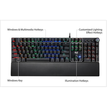 Rgb Programable Mech Gaming,Keyboard W/Detachable Mag Palmrest