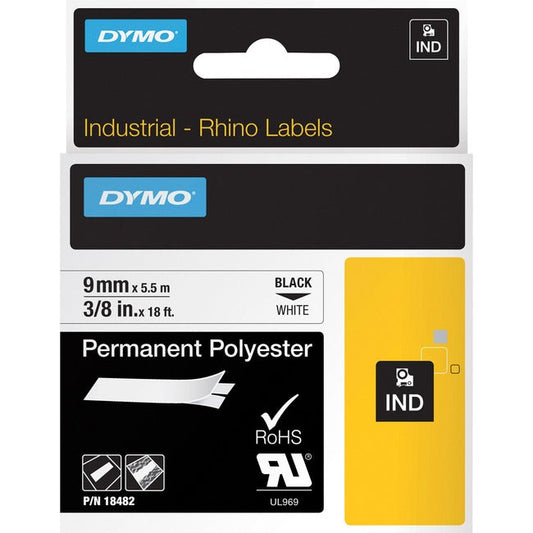 Rhino 3/8 White Permanent Poly Labels