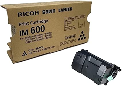 Ricoh Im600 Black Toner Cartridge. For Use In P800 P801. Estimated Yield 25,500