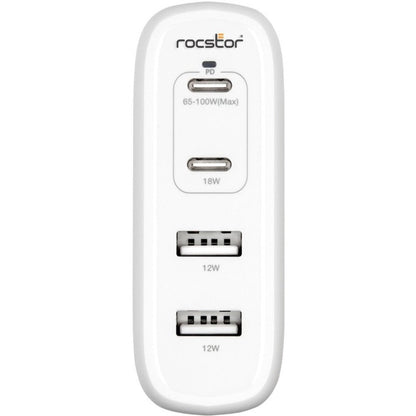 Rocstor 100W 4-Port Smart Usb-C Power Ac Adapter Charger