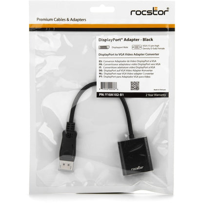 Rocstor Displayport To Vga Video Adapter Converter - Cable Length: 5.9" Y10A102-B1