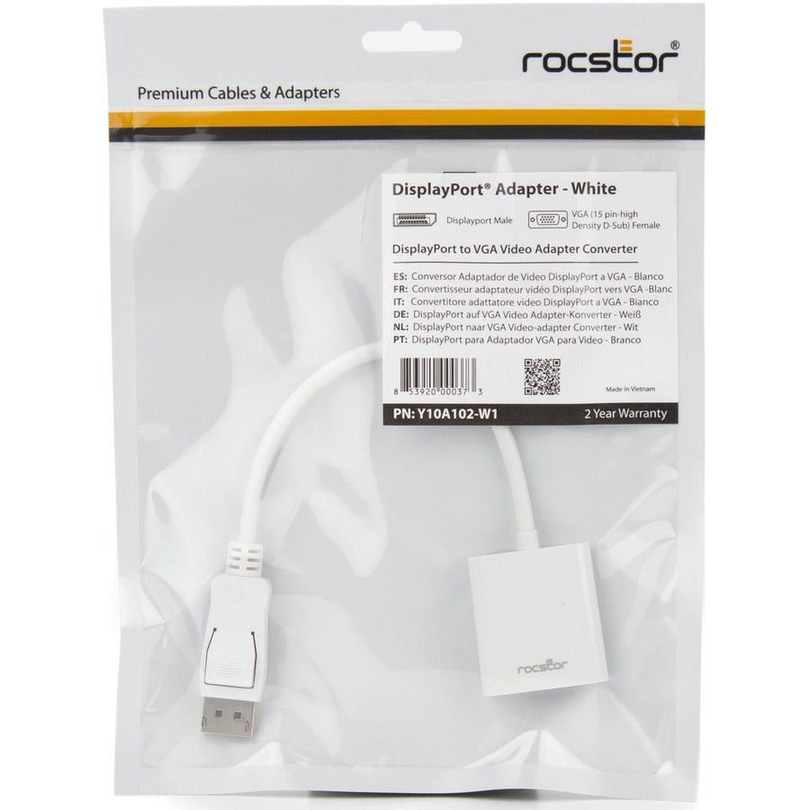 Rocstor Displayport To Vga Video Adapter Converter - Cable Length: 5.9" Y10A102-W1