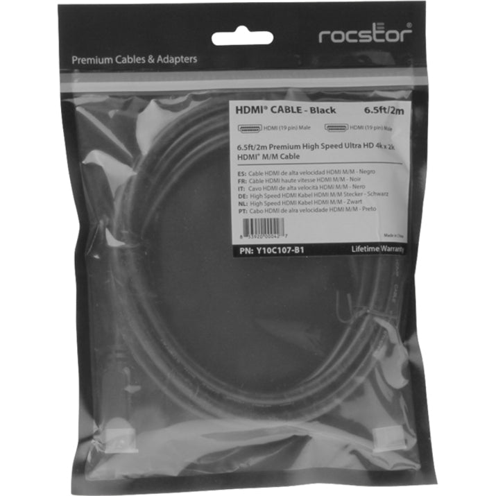 Rocstor Premium 12Ft High Speed Hdmi (M/M) Cable With Ethernet