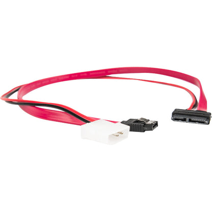 Rocstor Premium 20In / 50Cm Slimline Sata To Sata With Lp4 Power Cable Adapter - 20 W/ Lp4 Power Cable Adapter - Red