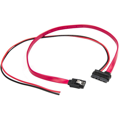 Rocstor Premium 20In / 50Cm Slimline Sata To Sata With Lp4 Power Cable Adapter - 20 W/ Lp4 Power Cable Adapter - Red