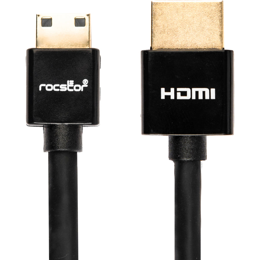 Rocstor Premium 3Ft Slim High-Speed Hdmi Cable With Ethernet - Hdmi To Hdmi Mini M/M - Hdmi For Audio/Video Device Hdmi M/M High Speed Flat Cable