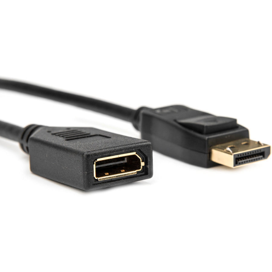 Rocstor Premium 6 Ft Displayport Video Extension Cable - M/F - Displayport Male Video - Displayport Female Video - Black - Display Port Video Extension Cable