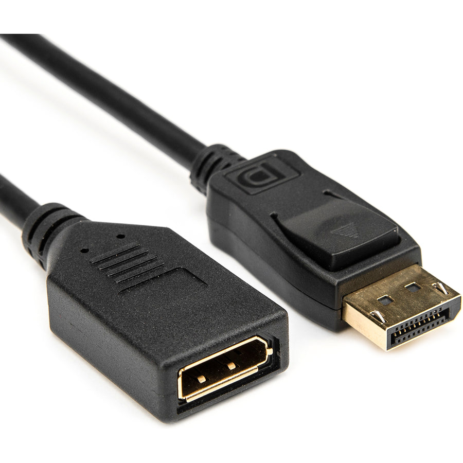 Rocstor Premium 6 Ft Displayport Video Extension Cable - M/F - Displayport Male Video - Displayport Female Video - Black - Display Port Video Extension Cable