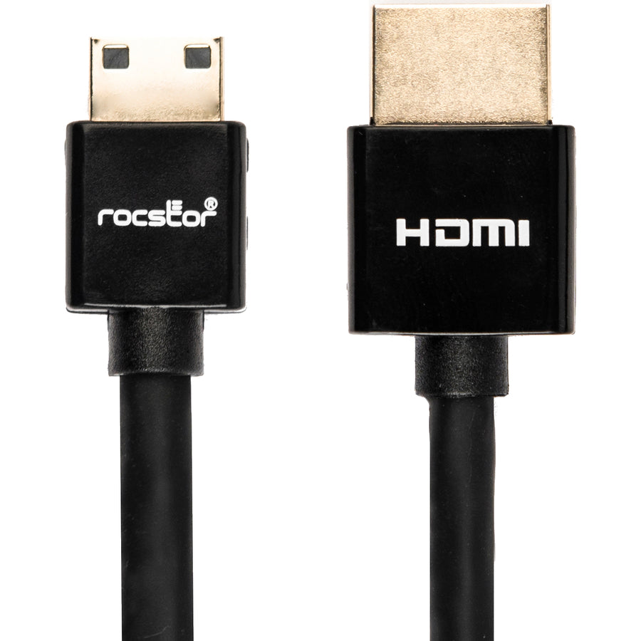 Rocstor Premium 6Ft Slim High-Speed Hdmi Cable With Ethernet - Hdmi To Hdmi Mini M/M - Hdmi For Audio/Video Device Hdmi M/M High Speed Flat Cable