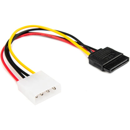 Rocstor Premium 6In 4 Pin Molex To Left Angle Sata Power Cable Adapter - Lp4 - Sata Power Adapter Cable