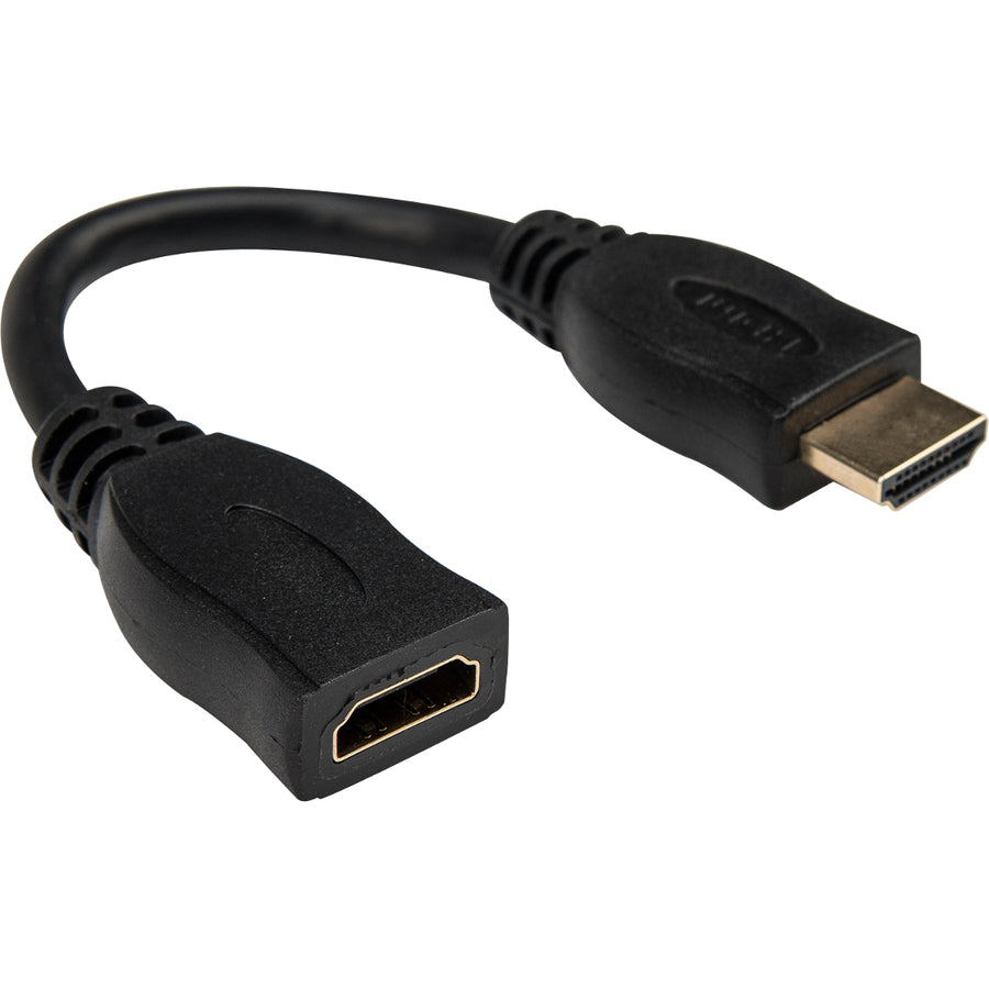 Rocstor Premium 6In High Speed Hdmi Port Saver Cable M/F - Ultra Hd 4K X 2K Hdmi Cable - Hdmi - 1 X Hdmi Female - 1 X Hdmi Male - Black Extension Cable