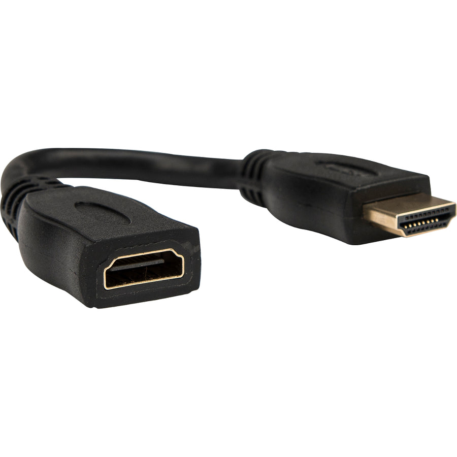 Rocstor Premium 6In High Speed Hdmi Port Saver Cable M/F - Ultra Hd 4K X 2K Hdmi Cable - Hdmi - 1 X Hdmi Female - 1 X Hdmi Male - Black Extension Cable