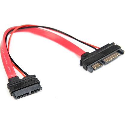 Rocstor Premium 6In Slimline Sata To Sata Adapter With Power - F/M - Sata For Optical Drive, Motherboard - 6" - 1 Pack - 1 X Sata - 1 X Sata - Red - Adapter With Power