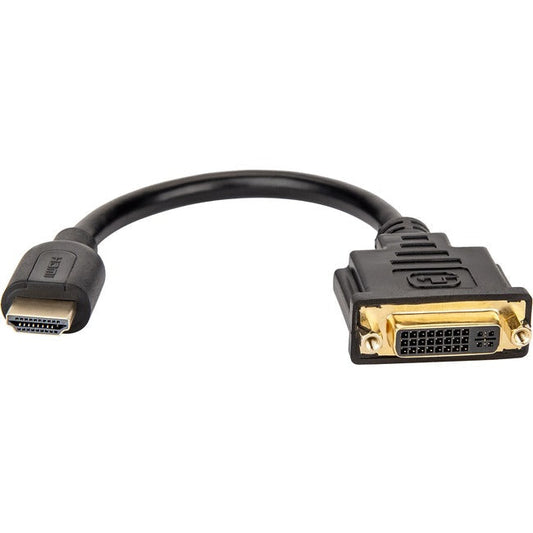 Rocstor Premium 8In Hdmi To Dvi-D Video Adapter F/M- Hdmi Female To Dvi Male For Computers, Monitors, Notebook, Video Device - 8" - 1 Retail Pack - 1 X Hdmi Female - 1 X Dvi-D (24+1) Male - Gold Platted - Shielding - Black Cable Hdmi Female To Dvi-D Male