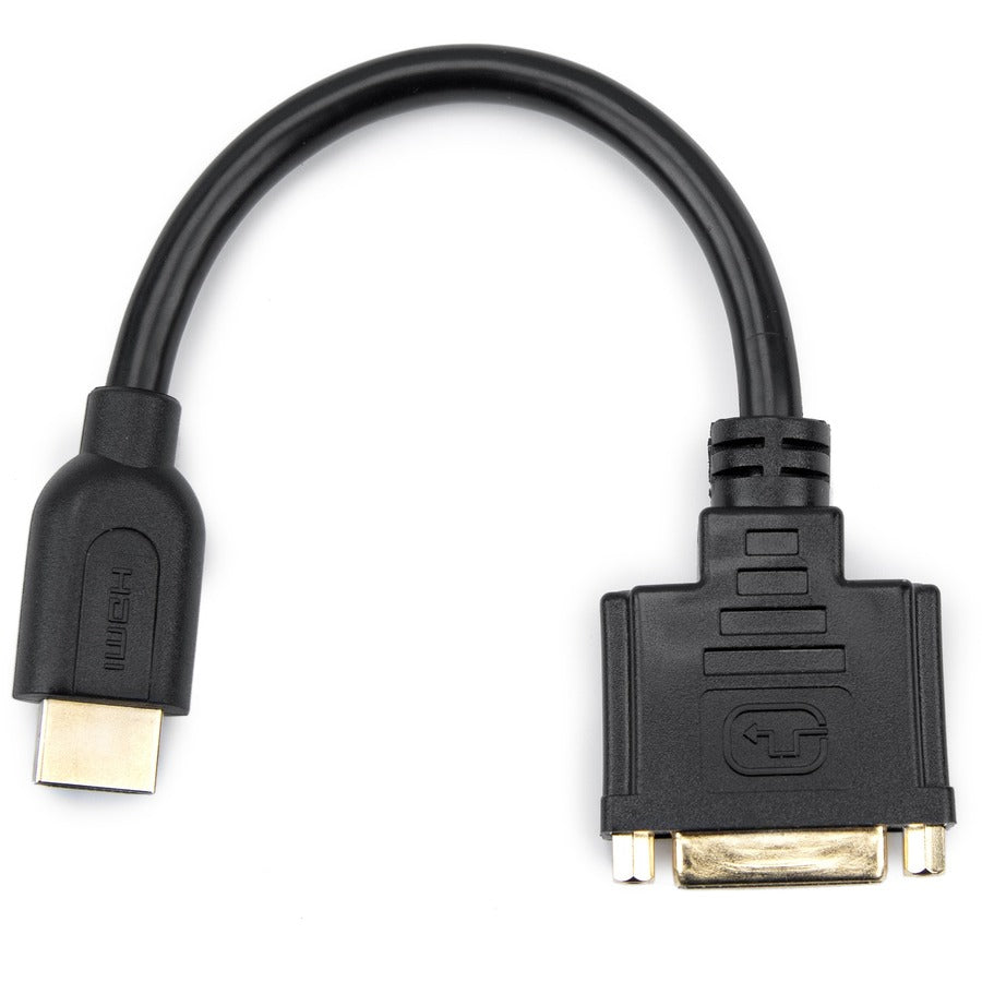 Rocstor Premium 8In Hdmi To Dvi-D Video Adapter F/M- Hdmi Female To Dvi Male For Computers, Monitors, Notebook, Video Device - 8" - 1 Retail Pack - 1 X Hdmi Female - 1 X Dvi-D (24+1) Male - Gold Platted - Shielding - Black Cable Hdmi Female To Dvi-D Male