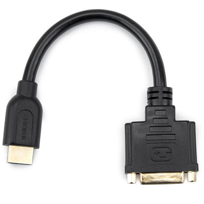 Rocstor Premium 8In Hdmi To Dvi-D Video Adapter F/M- Hdmi Female To Dvi Male For Computers, Monitors, Notebook, Video Device - 8" - 1 Retail Pack - 1 X Hdmi Female - 1 X Dvi-D (24+1) Male - Gold Platted - Shielding - Black Cable Hdmi Female To Dvi-D Male