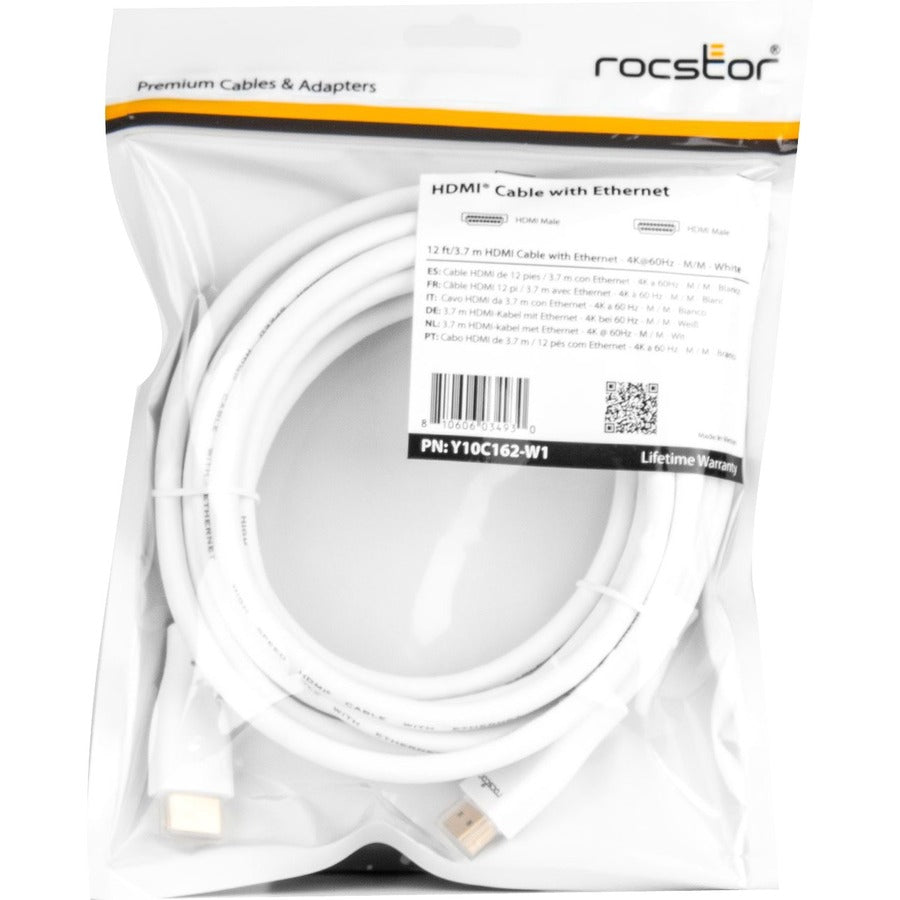 Rocstor Premium Hdmi Cable With Ethernet - 4K/60Hz Y10C162-W1