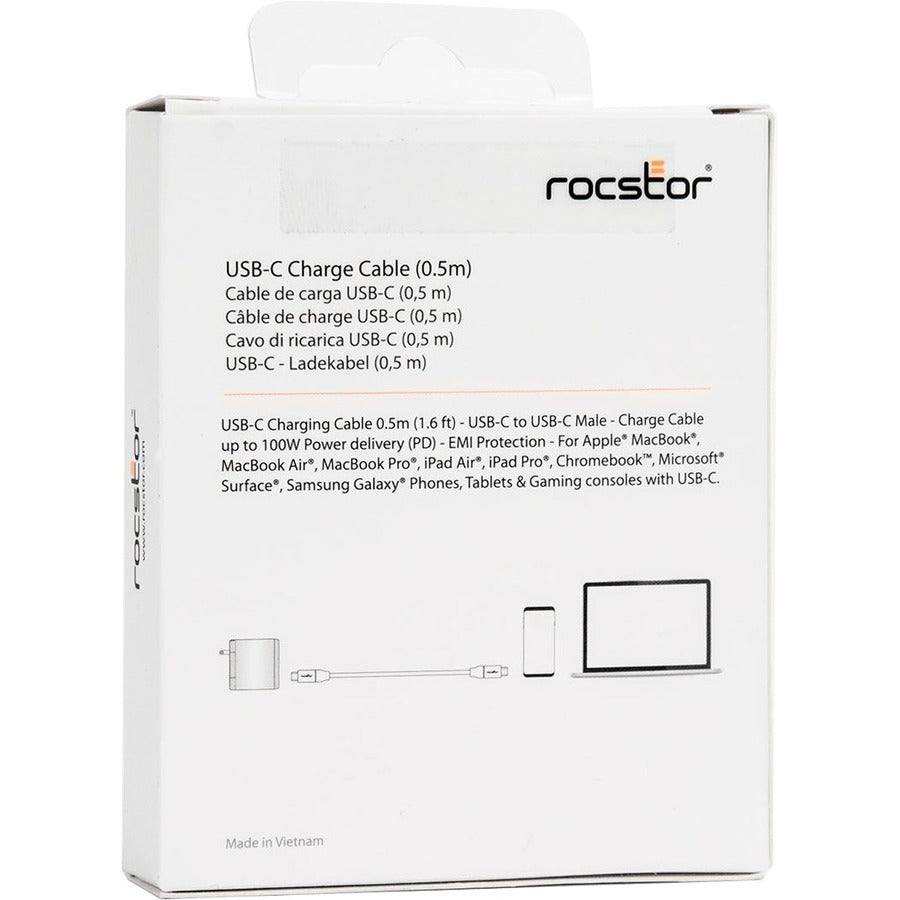 Rocstor Premium Usb-C Charging Cable Up To 100W Power Delivery Y10C272-W1