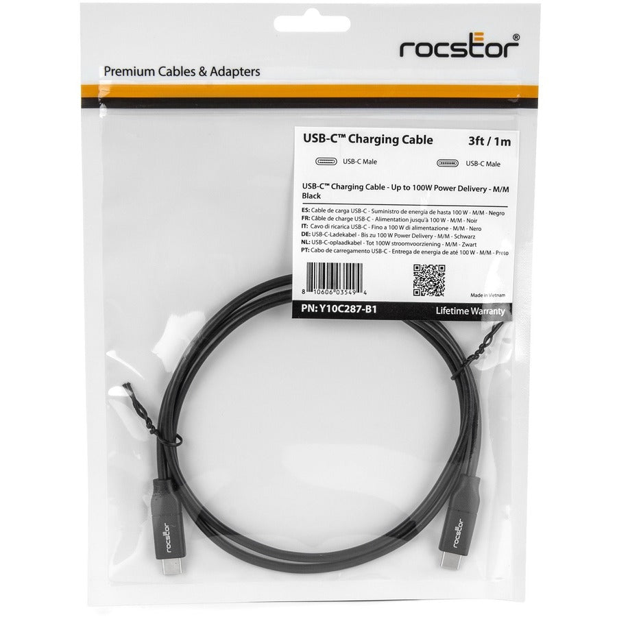 Rocstor Premium Usb-C Charging Cable Up To 100W Power Delivery Y10C287-B1