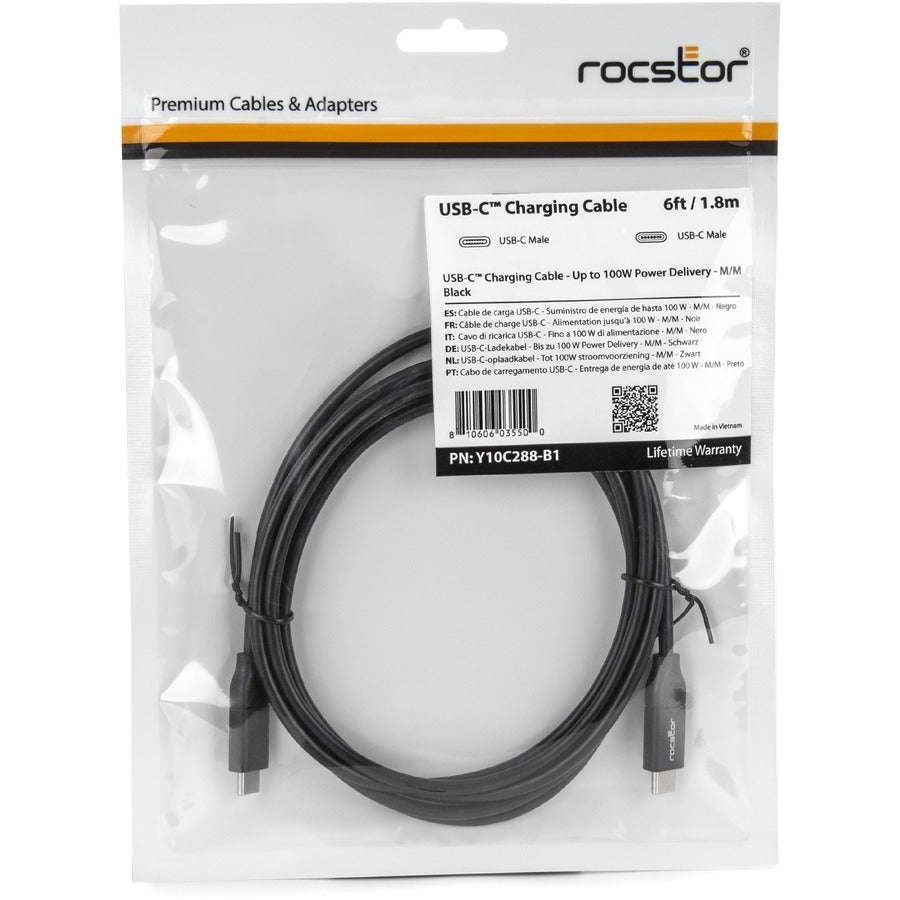 Rocstor Premium Usb-C Charging Cable Up To 100W Power Delivery Y10C288-B1