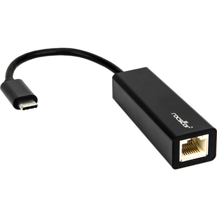Rocstor Premium Usb-C To Gigabit Network Adapter - Usb Type-C To Gigabit Ethernet 10/100/1000 Adapter - Compatible With Mac & Pc - Plug & Play (No Drivers Needed) - Black - Usb 3.1 - 1 Port(S) - 1 - Twisted Pair With Native Driver Support