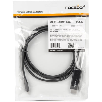 Rocstor Premium Usb-C To Hdmi Cable - 4K 60Hz