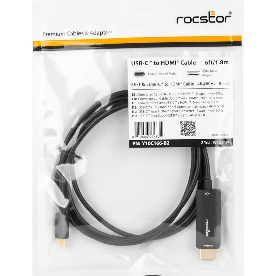 Rocstor Premium Usb-C To Hdmi Cable 4K/60Hz Y10C166-B2