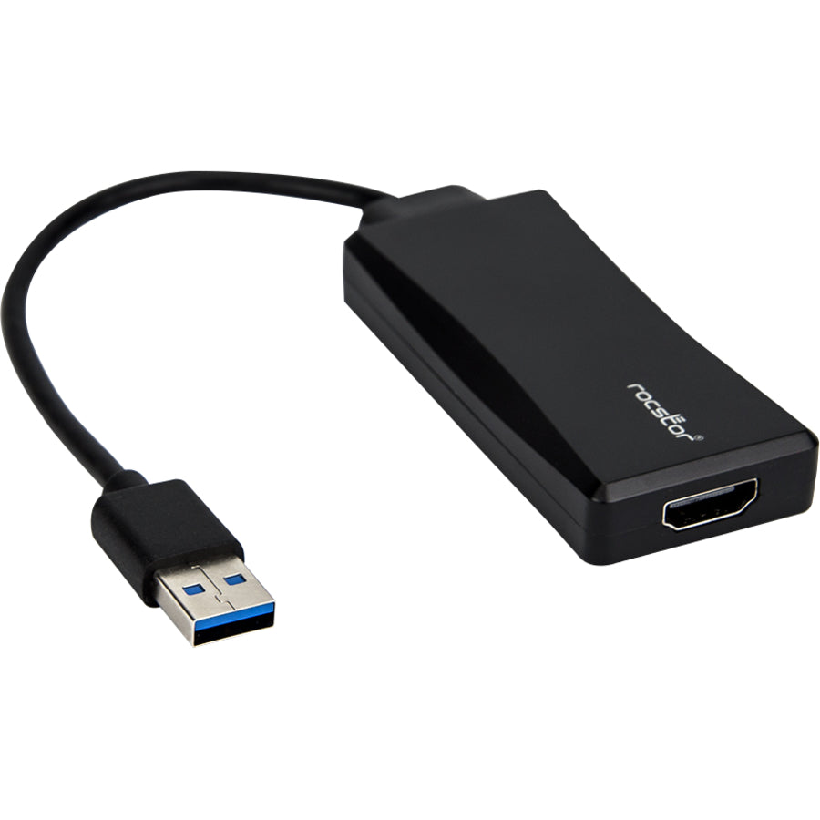 Rocstor Premium Usb To Hdmi Adapter - Usb 3.0 To Hdmi External Usb Video Graphics Adapter - Resolutions Up To 1920X1200 1080P- 1X Usb 3.0 Type A Male, 1 X Hdmi Female - 6" - Black - Compatible With Pc Or Mac Usb Graphics Card Adapter