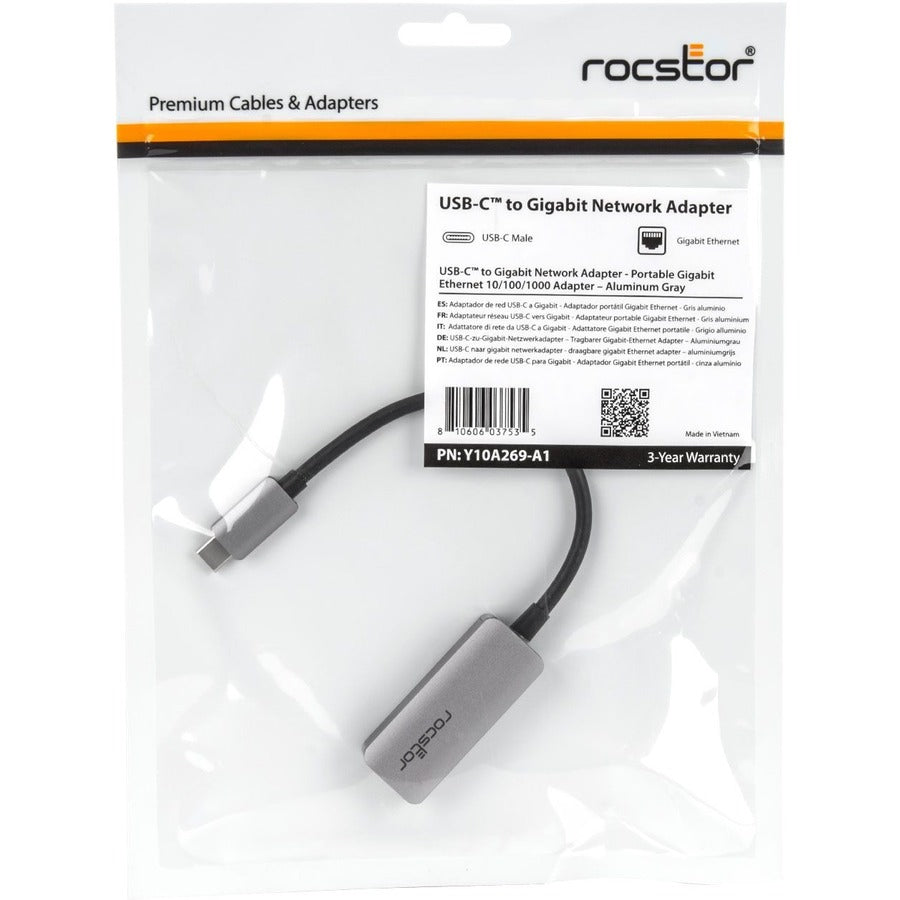 Rocstor Usb-C To Gigabit Network Adapter Compatible With Mac & Pc