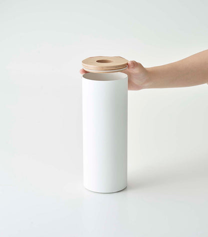 Round Tissue Case - Steel + Wood