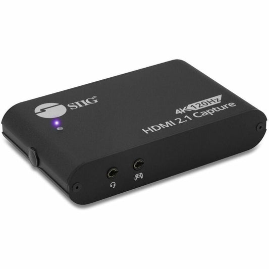 SIIG 4K120Hz HDMI 2.1 Capture Device for Gaming and Streaming - 4K60Hz Capture - 4K 120Hz/144Hz Loopout - USB-C 10Gbps - TAA Compliant