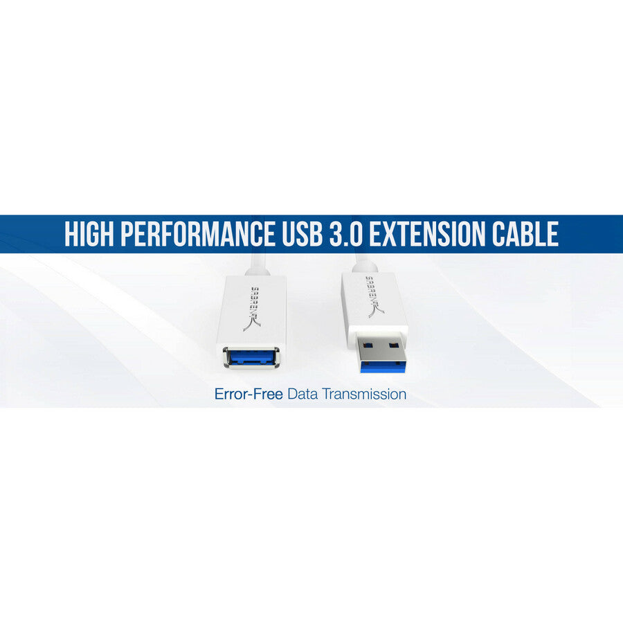 Sabrent 22Awg Usb 3.0 Extension Cable - A-Male To A-Female [White] 6 Feet