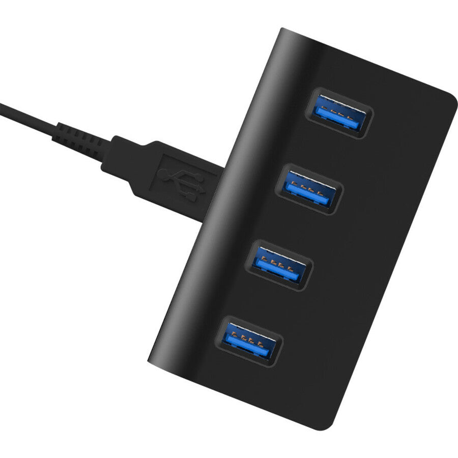 Sabrent 4 Port Aluminum Usb 3.0 Hub (30" Cable) | Black