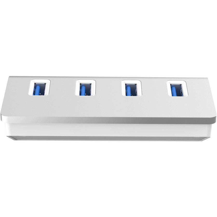 Sabrent 4 Port Aluminum Usb 3.0 Hub (30" Cable) | Silver