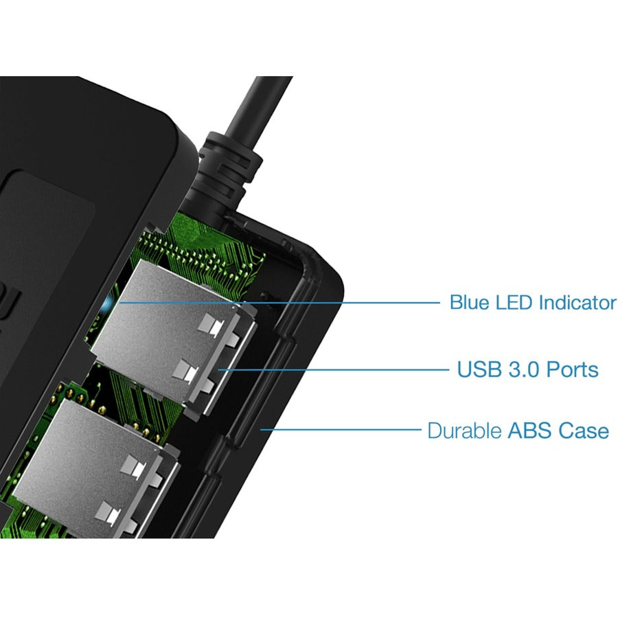 Sabrent 4-Port Usb 2.0 Hub With Power Switches | Black