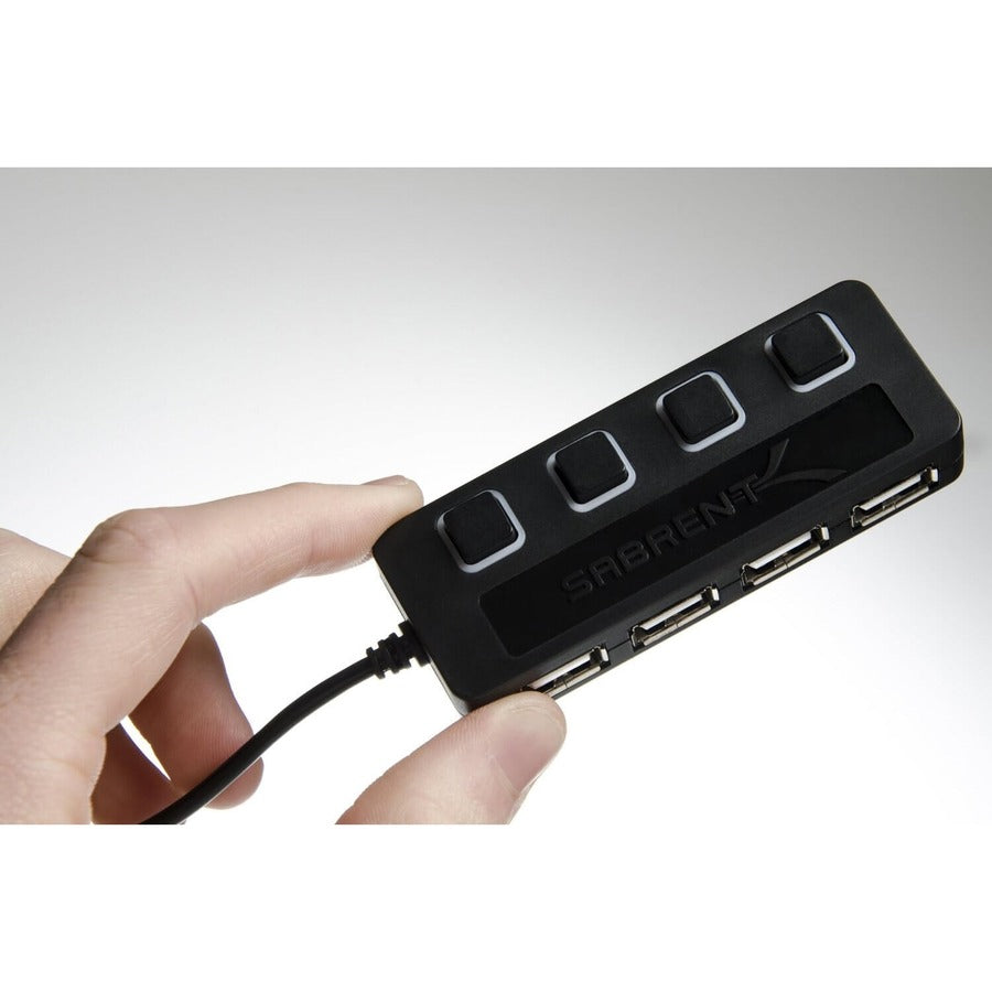 Sabrent 4-Port Usb 2.0 Hub With Power Switches | Black