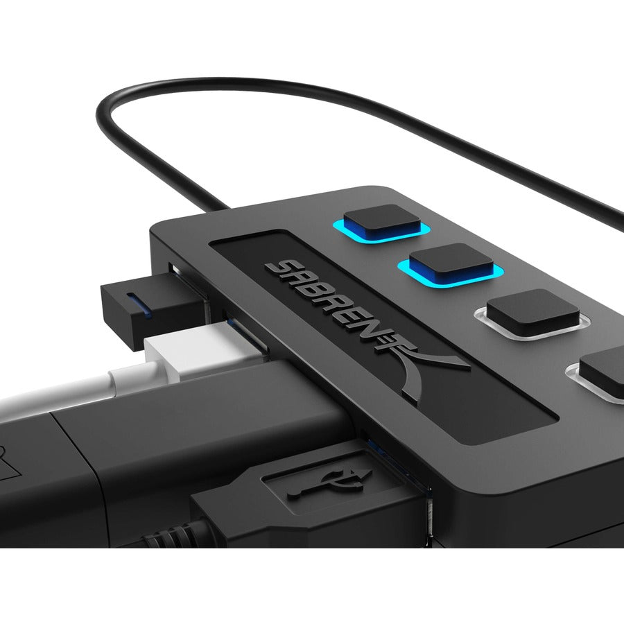 Sabrent 4-Port Usb 2.0 Hub With Power Switches | Black